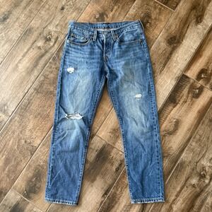 Levis Women's 501 Distressed Taper Denim Jeans, Medium Wash, 26